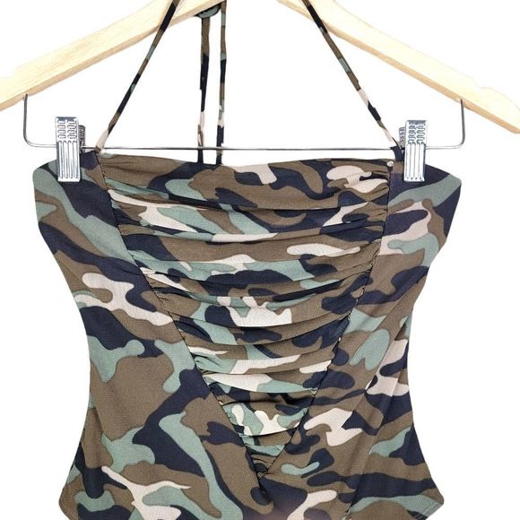 Olivaceous NWT Camouflage Body Suit Top Small - Picture 7 of 12